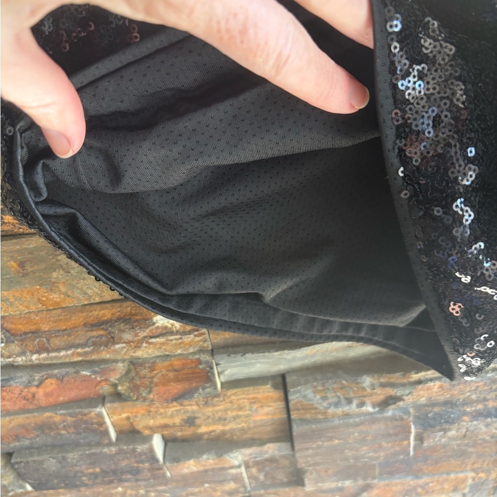 Black Sequin Women's Shorts - Picture 5 of 8